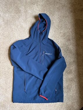Eddie Bauer Men's Navy Hooded Jacket size Medium